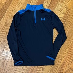 Under Armour youth medium Black and Blue Athletic Pullover had zip